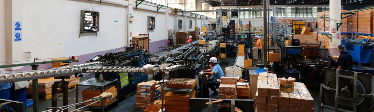 Worker in modern industrial facility
